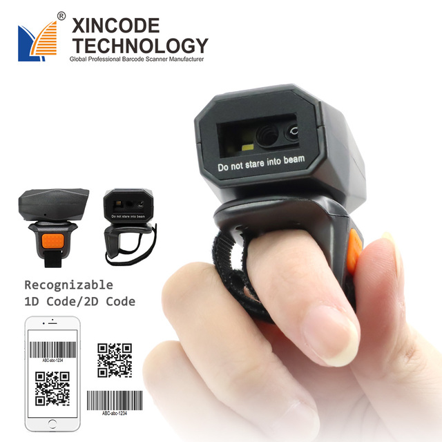 Xincode NEW Ring Finger Scanner Mini Pocket Barcode Reader Wireless 2D Wearable Portable Barcode Scanner