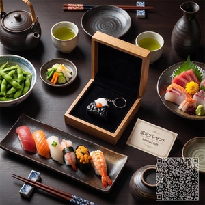 Popular cocina japonesa Artificial Nori envuelto Onigiri adornos lindo Sushi colgante llavero para promociones de restaurante - Product Image 2