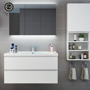 Bathroom storage wash basin wall mount vanity sink and cabinet combo