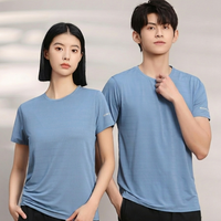 170G 퀵 드라이 베이직 커스텀 로고 쿨존 O넥 짐 운동용 흡한속건 유니섹스 티셔츠 통기성 경량