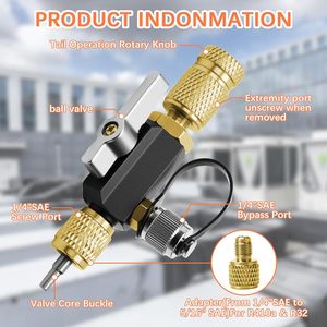 <strong>HVAC</strong> Valve Core Removal Installation <strong>Tool</strong> 1/4" 5/16" Dual Valve Vacuum-Rated 20 Microns Compatible R32/R410A/R22/R12/R407 - Product Image 3
