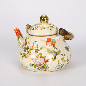 <span class=keywords><strong>Olla</strong></span> <span class=keywords><strong>de</strong></span> campana <span class=keywords><strong>antigua</strong></span> <span class=keywords><strong>de</strong></span> gran capacidad, diseño <span class=keywords><strong>de</strong></span> flores geométricas, hervidor <span class=keywords><strong>de</strong></span> esmalte doméstico para té, punto <span class=keywords><strong>de</strong></span> agua, Color esmaltado - Product Image 1