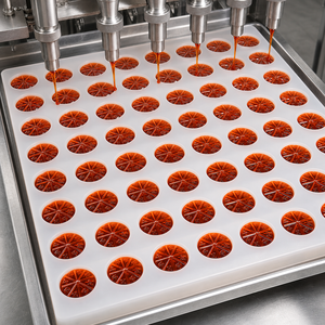 Molde de silicona segmentado redondo TH para caramelos de goma, bandeja depositadora de platino de 12 cuñas con ranuras, apta para uso alimentario, venta al por mayor OEM personalizada - Product Image 3