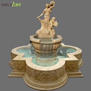 Cascate della fontana di acqua di pietra grigia di piccola dimensione di arte astratta moderna - Product Image 6