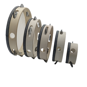 Tambourin à main en métal et bois, diamètre 10 cm, certifié CE EN71, pour danse, église, fête, mariage, enfants et adultes - Product Image 1