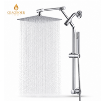 Ensemble de douche pour salle de bain, pomme de douche pluie 10 pouces avec douchette à main, double pomme de douche haute pression en acier inoxydable