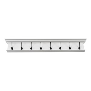 Appendiabiti a parete in legno massiccio bianco a otto ganci modello HMS 51 - Product Image 1