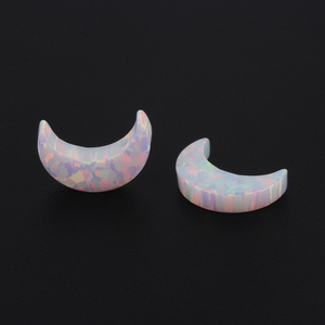 Prix de gros quantité minimale de commande bas 8x11mm demi-lune <span class=keywords><strong>opale</strong></span> pierre plein trou blanc bleu clair vert mélange de couleurs lune <span class=keywords><strong>opale</strong></span> en Stock - Product Image 2