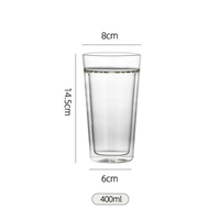 Tasse à café simple en verre borosilicate à double paroi, mug à lait transparent 400ml 800ml, verre pour boissons chaudes et froides