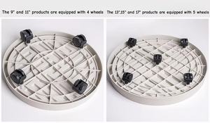 Nouvelle arrivée Bon marché Pratique pour la maison Jardin <span class=keywords><strong>à</strong></span> roulettes Grand support rond Plateau en plastique texturé pour l'extérieur - Product Image 6