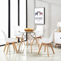 Chaises d'échantillon longues, meuble rond en verre et plexiglas, design moderne, idéal pour une salle à manger ou une chambre à coucher