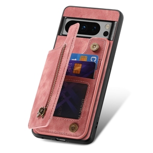 Funda de teléfono con ranuras para tarjetas y cremallera de piel Retro, funda a prueba de golpes para Google Pixel 8/8 <span class=keywords><strong>Pro</strong></span>, para Redmi 13C/Note 14, funda tipo billetera - Product Image 2