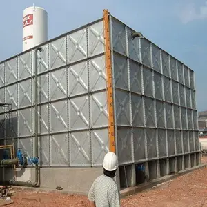 Sıcak daldırma galvanizli su preslenmiş Panel çelik su depolama tankı kesit modüler dikdörtgen su deposu