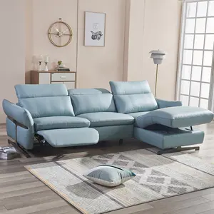 Conjunto de sofá em forma de L funcional para casa conjunto de sofá de couro genuíno sofá de lazer