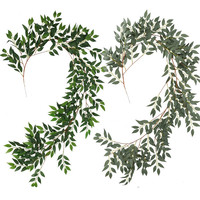 Faux rotin de simulation de saule fin 170 cm en bouquet pour décoration murale suspendue et plafond d'hôtel et de restaurant