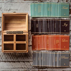 Wooden Scripture <b>Storage</b> <b>Box</b> Solid Wood Flip Top Rectangle Shape For Bible Cards <b>Storage</b> <b>Box</b> - Product Image 1