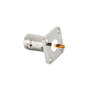 Conector RF hembra RP BNC de 4 agujeros, conector hembra de mampara, adaptador Coaxial RF