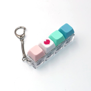 4pcs <strong>Mini</strong> Keyboard Fidget Toy <strong>Keychains</strong> Fun Stress Relief Buttons Portable Keyring Toys - Product Image 4