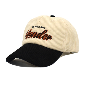 Corduroy Embroidered logo Outdoor Sport Baseball Cap - Product Image 5