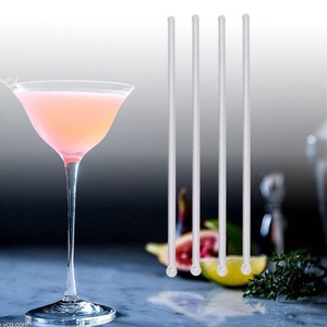 Cocktail Stirring Stick 180Mm Transparent Plastic Round <b>Head</b> For Cocktail Shaker Simple <b>Style</b> - Product Image 4