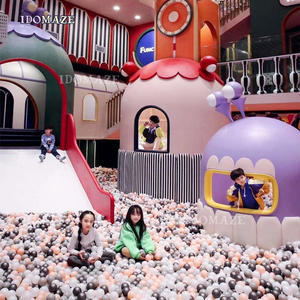 Magnifique terrain de jeu intérieur ensemble vilain château en fibre de verre toboggan piscine à balles <span class=keywords><strong>maison</strong></span> de jeu de rôle pour les centres commerciaux - Product Image 2