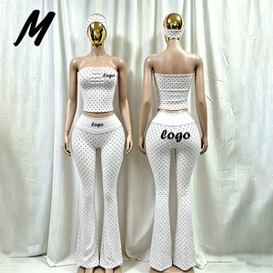 Set Estivo Casual Due Pezzi Y2K: Top a Tubo e Pantaloni Svasati con Stampa Digitale, Vestibilità Slim, con Fascia per Capelli - Product Image 5