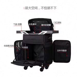 Échantillon Gratuit - Valise de Maquillage Professionnelle Classique Noire à Roulettes pour Voyage et Train - Trolley de Beauté - Product Image 2