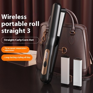 Piastra per <span class=keywords><strong>Capelli</strong></span> Mini Wireless 3 in 1 in Ceramica con Olio Essenziale, 3 Temperature, Anti-scottatura, per Viaggi e Uso Professionale, Certificata CE RoHS, Personalizzabile all'Ingrosso - Product Image 1