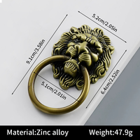 Poignée de décoration de tiroir de maison antique tête de lion vintage pièces et accessoires de sac spécial-poignée d'anneau de porte