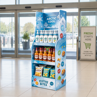 Présentoir de sol en carton ondulé pour boissons, support publicitaire POP pour bouteilles de bière pour la promotion en magasin de détail