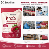 Gomitas Probióticas con Mezcla de Arándanos de Marca Privada OEM, Vitamina C para Mujeres, Equilibrio del pH, Apoyo Inmunológico, Suplemento de 60 Cápsulas