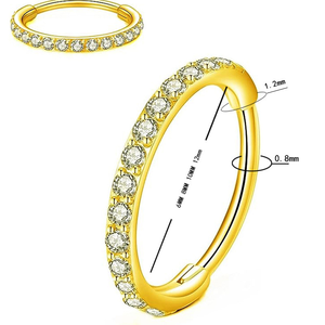 Anillo Segmentado Articulado de Titanio G23 con Circonitas Cúbicas Pavé, Aro Sin Costuras, Pendiente de Nariz, Joyería de Lujo para <span class=keywords><strong>Piercing</strong></span> - Product Image 4