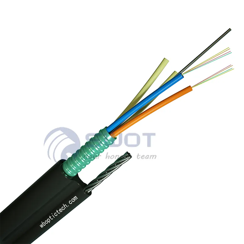 Manufacturing price self supporting 48 core figure 8 armored fiber optic cable GYTC8S