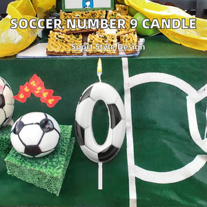 Décorations de gâteau réutilisables sur le thème du football pour l'<span class=keywords><strong>anniversaire</strong></span> du numéro <span class=keywords><strong>9</strong></span>, pour garçons et filles, pour la célébration du 9e <span class=keywords><strong>anniversaire</strong></span> - Product Image 2