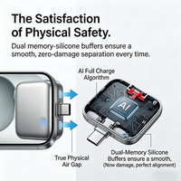 Câble de charge rapide 140W à éjection automatique 5A Type-C avec puce IA, protection contre les surcharges, déconnexion intelligente, charge complète pour téléphones et tablettes iOS