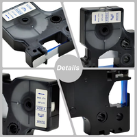 Cassette d'étiquettes 9mm*7m bleu sur blanc 40914 D1 compatible avec le ruban d'étiquettes Dymo