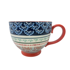 Venta al por mayor de fábrica: Tazas de cerámica de 15 oz para sopa, café, té, pintadas a mano, para café, leche, cereales, multicolor - Product Image 5