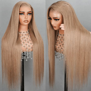 วิกผมลูกไม้ด้านหน้า13x4 13X6 HD ความหนาแน่น200% แสงแฟล็กสีน้ำตาลอ่อนอบอุ่นสีบลอนด์ลูกไม้ยาว13x4 - Product Image 4