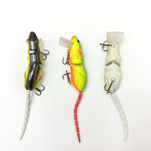 Rat artificiel bionique <span class=keywords><strong>de</strong></span> 15 g, 2 sections articulées, leurre <span class=keywords><strong>de</strong></span> pêche flottant <span class=keywords><strong>de</strong></span> 80 mm, souris réaliste, leurre dur pour la pêche au black-bass et au poisson-serpent - Product Image 3