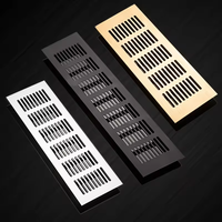Grille de ventilation rectangulaire en alliage d'aluminium Sevlio, durable, étanche et respirante, pour armoire/commode à chaussures, cuisine