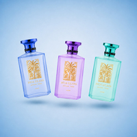 Flacon de parfum en verre vide haut de gamme de 200 ml avec poids, couleur personnalisée, couvercle créatif en Zamac luxueux, boîte cadeau dorée avec impression