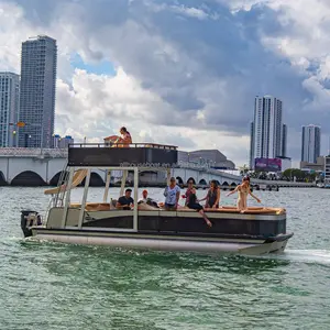 Allhouse Dubbeldekker Luxe Aluminium Pontonboot Grootste Passagiersboot Met Glijbaan