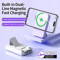 Chargeur ultra-fin, best-seller, affichage numérique LED, batterie externe magnétique sans fil 10000mAh, Pearl UV PD20W, charge rapide, coloré