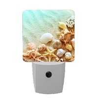 Étoile de mer corail coquille Plug in veilleuse 3D acrylique lampe crépuscule à l'aube capteur veilleuses Plug in mur pour chambre