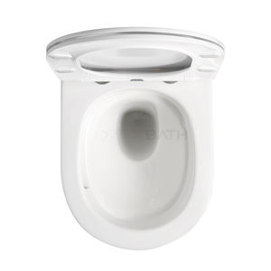 ORTONBATH Couvercle de toilette mural allongé moderne sans rebord avec double chasse et fermeture douce en céramique - Product Image 5