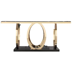 Mobilier de restaurant moderne de luxe avec plateau en marbre et table à manger en acier inoxydable avec chaises 6, <span class=keywords><strong>8</strong></span> ou 10 places - Product Image 4