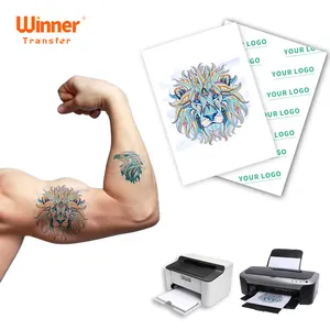 Winner kertas transfer tato sementara, kertas transfer tato bening untuk kulit tubuh untuk printer laser