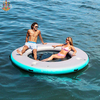 Plataforma Flotante Inflable de PVC, Hamaca Acuática, Isla, Tamaño Personalizable, Uso Comercial, Logotipo Personalizado, Deportes Acuáticos