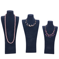 Présentoir de bijoux en flanelle et perles, sur mesure, mannequin pour buste, bijoux