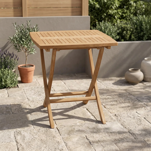 Ensemble de table à manger carrée pliable en teck massif, écologique, durable, moderne, assemblé, portable, design gain de place, 4 places - Product Image 3